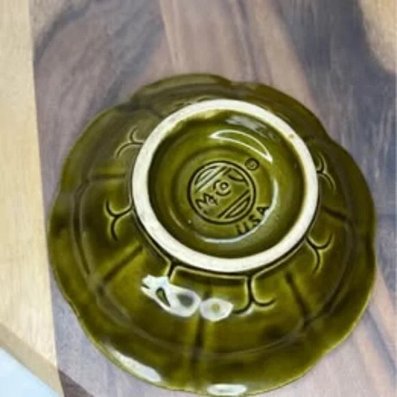 8” Vintage McCoy Pottery Bowl Candy Dish – Olive Green Glaze - Picture 2 of 5